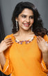 Yellow Pocket Coord Set Women Dress , Close Top View